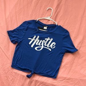 Fashion Nova “Hustle” tie front shirt